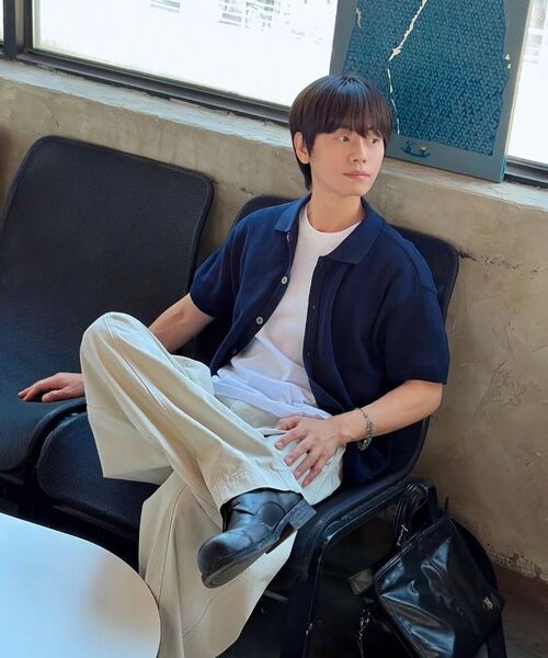 KNITTED(ニッティド)の「クールエバー PK クロップ半袖カーディガン NAVY(ニット/セーター・レディース・その他・MEDIUM/LARGE/X-LARGE)」の11枚目の写真