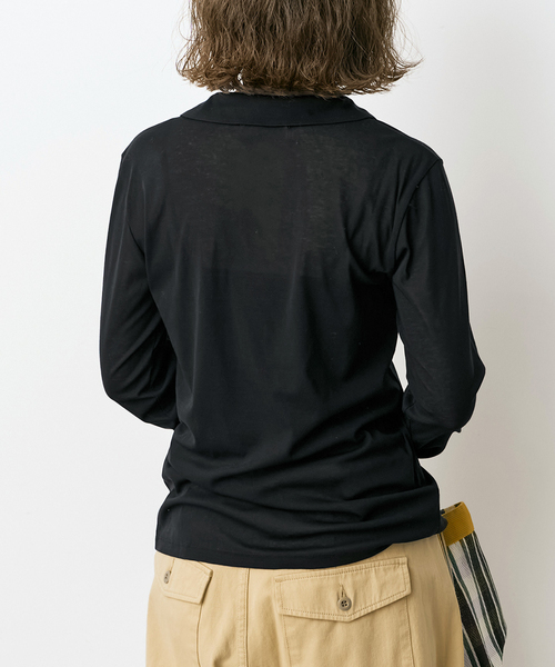 Spick & Span(スピックアンドスパン)の「《接触冷感》シアーシャツカットソー(Tシャツ/カットソー・レディース・ブラック/ベージュ・FREE)」の7枚目の写真