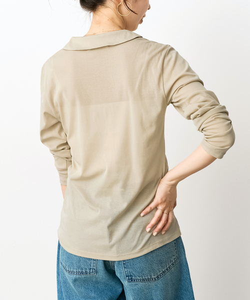 Spick & Span(スピックアンドスパン)の「《接触冷感》シアーシャツカットソー(Tシャツ/カットソー・レディース・ブラック/ベージュ・FREE)」の13枚目の写真