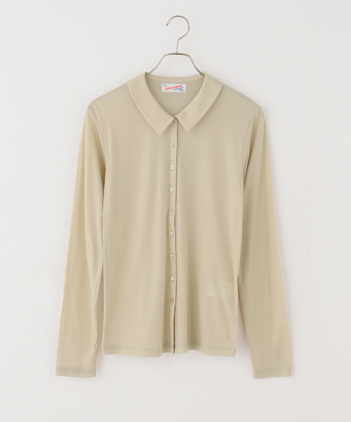 Spick & Span(スピックアンドスパン)の「《接触冷感》シアーシャツカットソー(Tシャツ/カットソー・レディース・ブラック/ベージュ・FREE)」の22枚目の写真