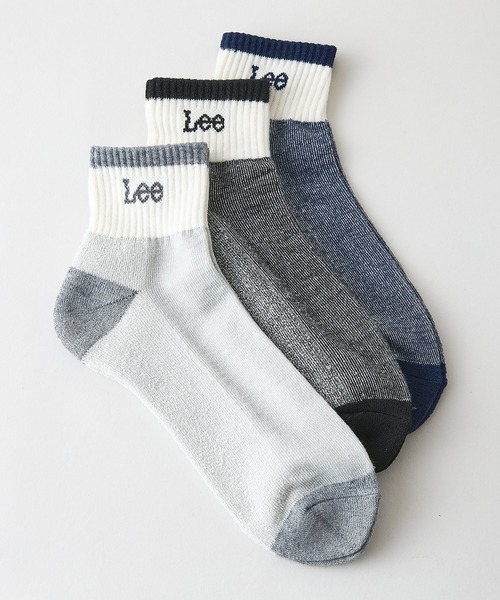 Lee(リー)の「【LEE/リー】【足底クッションの心地よい着用感】杢 クオーターソックス 3足組 ブランドロゴ 通学 定番 ギフト まとめ買い メンズ 25-27cm(ソックス/靴下・メンズ・その他・FREE)」の2枚目の写真