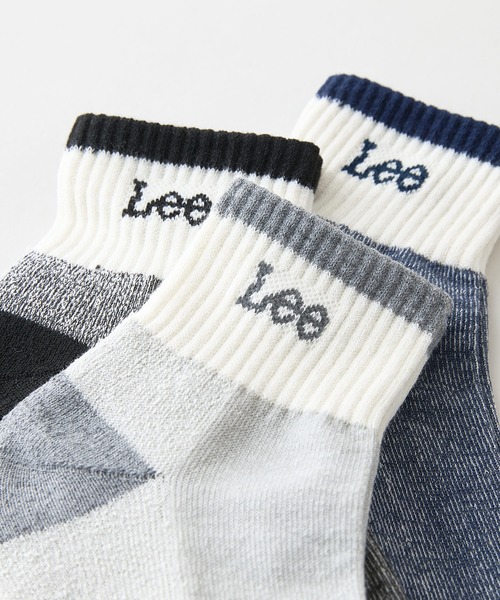 Lee(リー)の「【LEE/リー】【足底クッションの心地よい着用感】杢 クオーターソックス 3足組 ブランドロゴ 通学 定番 ギフト まとめ買い メンズ 25-27cm(ソックス/靴下・メンズ・その他・FREE)」の4枚目の写真