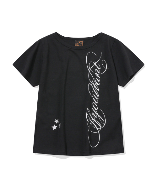 IFYOUWANT(イフユーウォント)の「Cursive Crop Tee Black(Tシャツ/カットソー・レディース・その他・FREE)」の12枚目の写真
