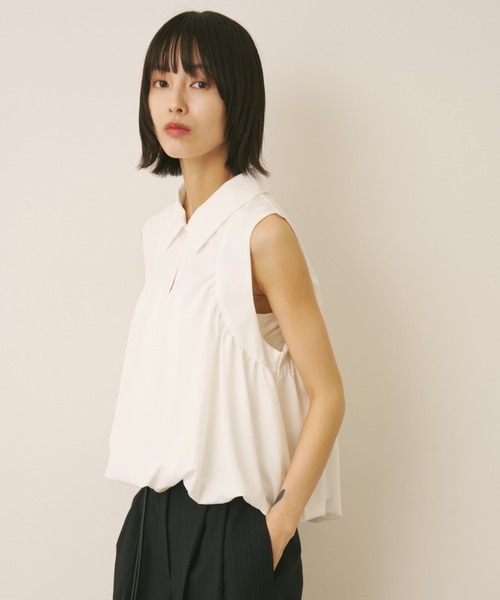 AIC.(エーアイシー)の「バルーンポロドロップテールトップス(その他トップス・レディース・オフホワイト/ライトブルー/ブラック/ピンク・FREE)」の7枚目の写真