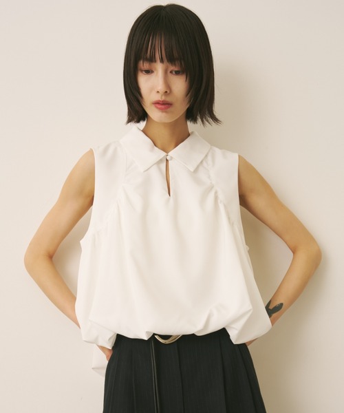 AIC.(エーアイシー)の「バルーンポロドロップテールトップス(その他トップス・レディース・オフホワイト/ライトブルー/ブラック/ピンク・FREE)」の10枚目の写真