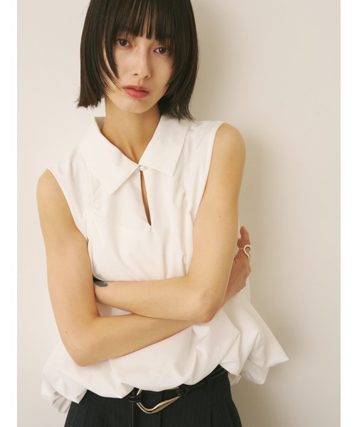 AIC.(エーアイシー)の「バルーンポロドロップテールトップス(その他トップス・レディース・オフホワイト/ライトブルー/ブラック/ピンク・FREE)」の11枚目の写真