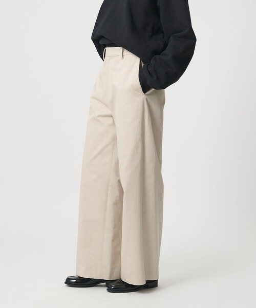ER(イーアール)の「<ER>チノ ワイド パンツ(その他パンツ・レディース・ベージュ/ブラック/ナチュラル・S/M)」の3枚目の写真