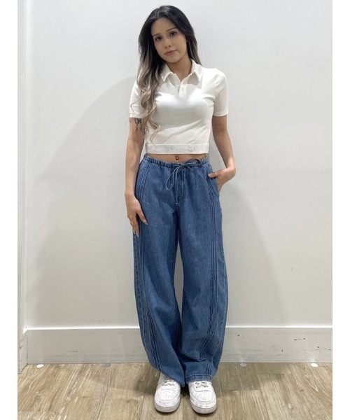 GAP（ギャップ）の「ミッドライズ ウルトラソフト イージーウエスト バレルデニム（デニムパンツ・レディース・インディゴブルー・XS/S/M/L/XXS）」の7枚目の写真