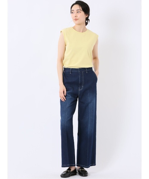 m.f.editorial(エムエフエディトリアル)の「【ストレッチ ジーンズ】m.f.エディトリアル レディース ストレート デニム(デニムパンツ・レディース・ネイビー・MEDIUM/LARGE)」の12枚目の写真