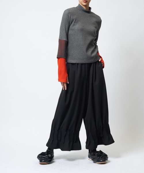 gomme(ゴム)の「ウーリーライクタックパンツ(その他パンツ・レディース・カーキ/ブラック/チャコールグレー・MEDIUM)」の4枚目の写真