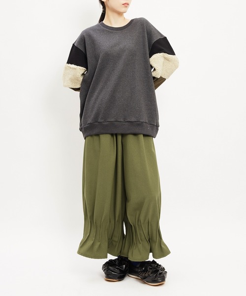 gomme(ゴム)の「ウーリーライクタックパンツ(その他パンツ・レディース・カーキ/ブラック/チャコールグレー・MEDIUM)」の8枚目の写真