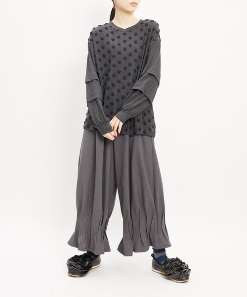 gomme(ゴム)の「ウーリーライクタックパンツ(その他パンツ・レディース・カーキ/ブラック/チャコールグレー・MEDIUM)」の10枚目の写真