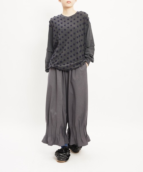 gomme(ゴム)の「ウーリーライクタックパンツ(その他パンツ・レディース・カーキ/ブラック/チャコールグレー・MEDIUM)」の11枚目の写真