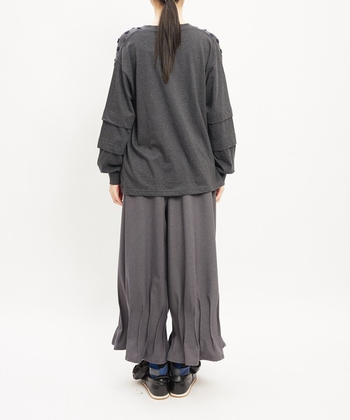 gomme(ゴム)の「ウーリーライクタックパンツ(その他パンツ・レディース・カーキ/ブラック/チャコールグレー・MEDIUM)」の12枚目の写真