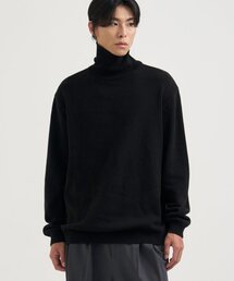 DRAW FIT（ドローフィット）の「タートルネックプルオーバーニットTシャツ[ブラック]（ニット/セーター）」