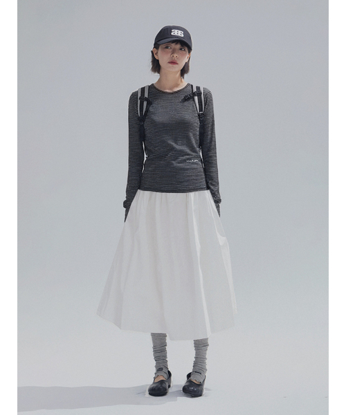 ANNEHEARTS（アンハーツ）の「Double Stripe Slim Tee_BLACK（Tシャツ/カットソー・レディース・その他・FREE）」の2枚目の写真