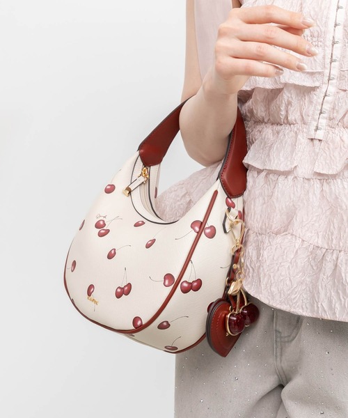 RANDA 2wayハーフムーンショルダーバッグ Cherry＆Strawberry】2WAY ハーフムーンショルダーバッグ（ショルダー
