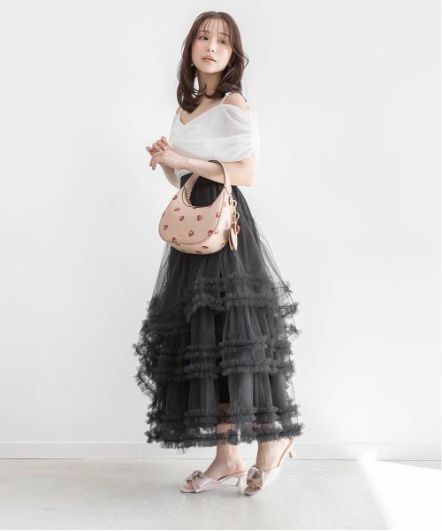 RANDA(ランダ)の「【Cherry&Strawberry】2WAY ハーフムーンショルダーバッグ(ショルダーバッグ・レディース・ブラック/アイボリー/ピンク・FREE)」の16枚目の写真