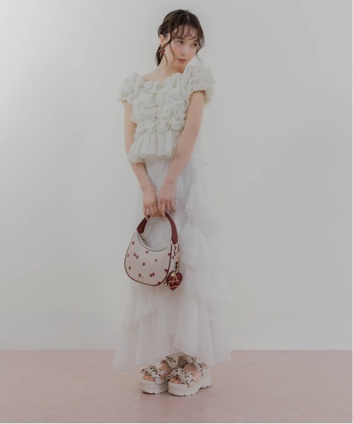 RANDA(ランダ)の「【Cherry&Strawberry】2WAY ハーフムーンショルダーバッグ(ショルダーバッグ・レディース・ブラック/アイボリー/ピンク・FREE)」の5枚目の写真