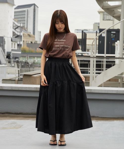 THOUSAND MILE(サウザンドマイル)の「THOUSAND MILE/サウザンドマイル SHORT SLEEVE COMPACT PRINT T-SHIRT 秋 秋服 2026年秋冬(Tシャツ/カットソー・レディース・ホワイト/ブラック/ブラウン・FREE)」の3枚目の写真
