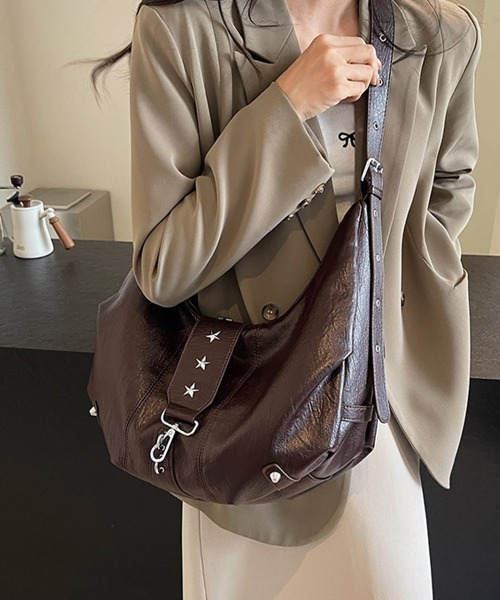 Miniministore(ミニミニストア)の「ホーボーバッグアイレットショルダーバッグ(ショルダーバッグ・レディース・ブラック/ダークブラウン・FREE)」の8枚目の写真