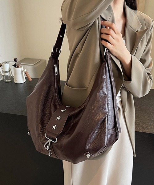 Miniministore(ミニミニストア)の「ホーボーバッグアイレットショルダーバッグ(ショルダーバッグ・レディース・ブラック/ダークブラウン・FREE)」の9枚目の写真