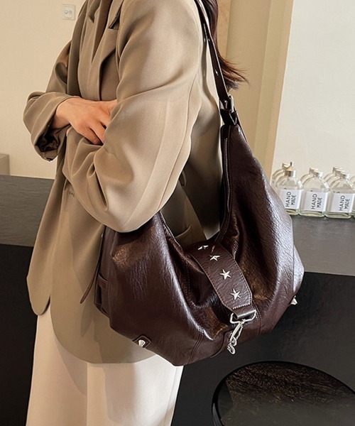 Miniministore(ミニミニストア)の「ホーボーバッグアイレットショルダーバッグ(ショルダーバッグ・レディース・ブラック/ダークブラウン・FREE)」の11枚目の写真