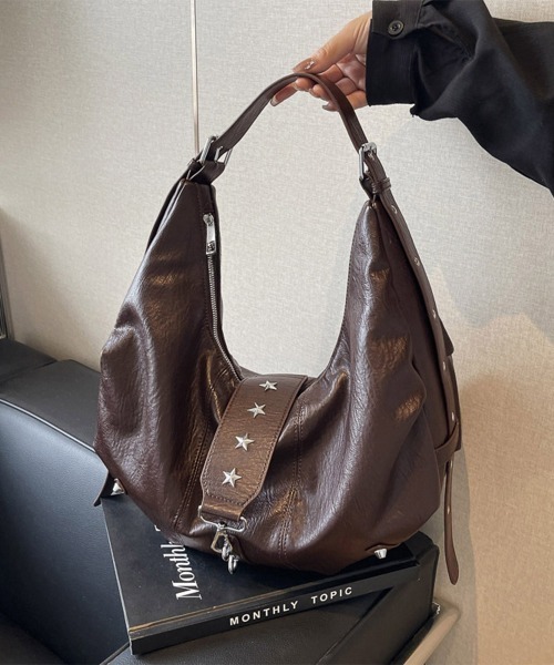 Miniministore(ミニミニストア)の「ホーボーバッグアイレットショルダーバッグ(ショルダーバッグ・レディース・ブラック/ダークブラウン・FREE)」の12枚目の写真