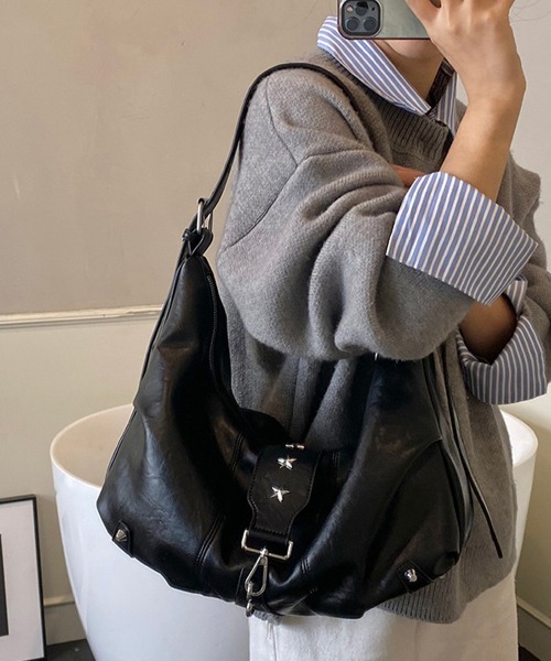 Miniministore(ミニミニストア)の「ホーボーバッグアイレットショルダーバッグ(ショルダーバッグ・レディース・ブラック/ダークブラウン・FREE)」の14枚目の写真