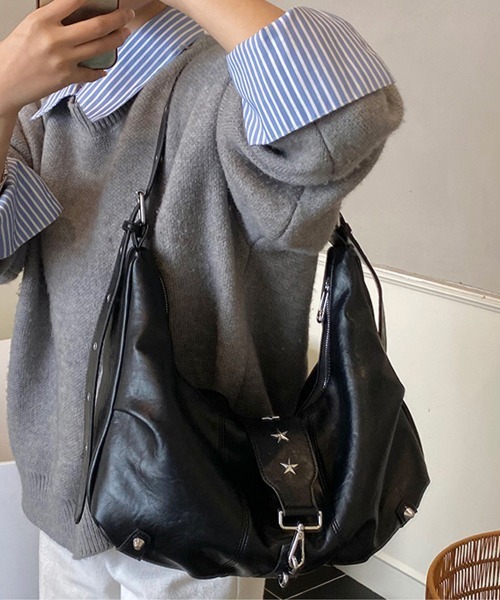 Miniministore(ミニミニストア)の「ホーボーバッグアイレットショルダーバッグ(ショルダーバッグ・レディース・ブラック/ダークブラウン・FREE)」の15枚目の写真