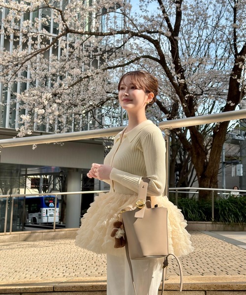 LADYM(ラディム)の「【LADYM】Polo Tulle Peplum Knit(ニット/セーター・レディース・グレー/アイボリー・FREE)」の7枚目の写真