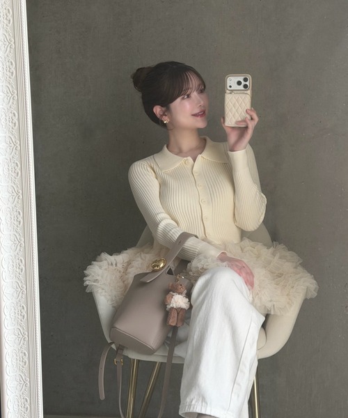 LADYM(ラディム)の「【LADYM】Polo Tulle Peplum Knit(ニット/セーター・レディース・グレー/アイボリー・FREE)」の10枚目の写真