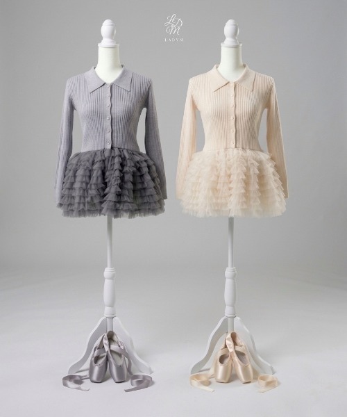 LADYM(ラディム)の「【LADYM】Polo Tulle Peplum Knit(ニット/セーター・レディース・グレー/アイボリー・FREE)」の16枚目の写真