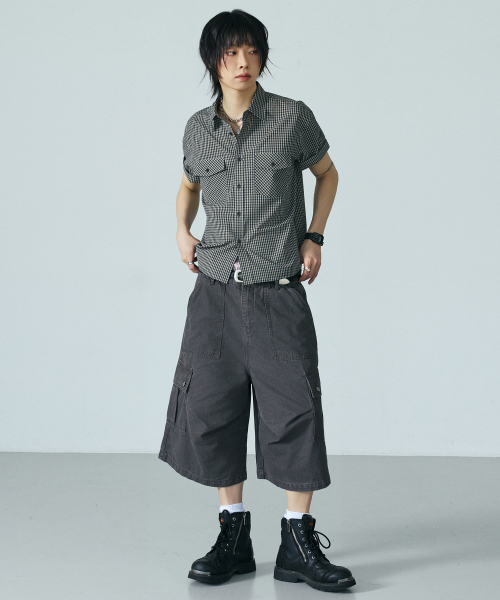 LXT（エルエックスティー）の「ウォッシュドコットンワイドカーゴバミューダパンツ[チャコール]（その他パンツ・レディース・その他・XX-LARGE/SMALL/MEDIUM/LARGE/X-LARGE）」の4枚目の写真
