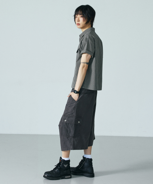 LXT（エルエックスティー）の「ウォッシュドコットンワイドカーゴバミューダパンツ[チャコール]（その他パンツ・レディース・その他・XX-LARGE/SMALL/MEDIUM/LARGE/X-LARGE）」の5枚目の写真