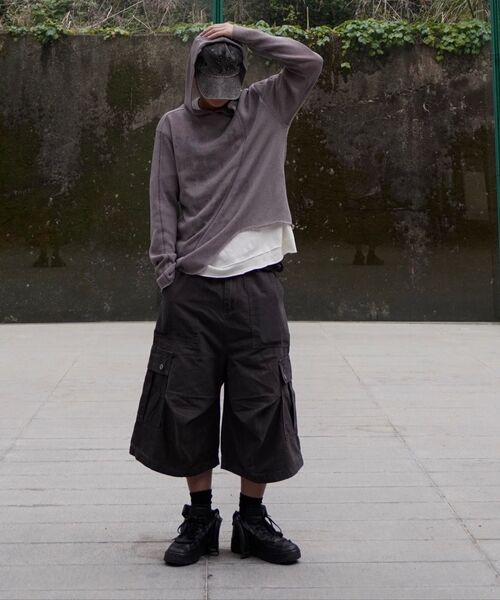LXT（エルエックスティー）の「ウォッシュドコットンワイドカーゴバミューダパンツ[チャコール]（その他パンツ・レディース・その他・XX-LARGE/SMALL/MEDIUM/LARGE/X-LARGE）」の14枚目の写真