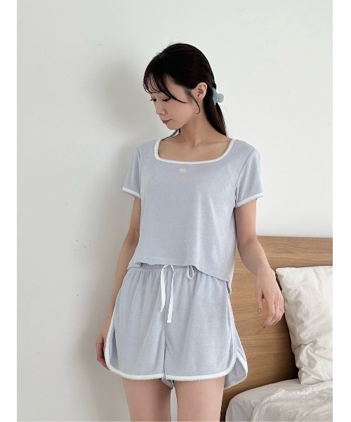 SNIDEL HOME（スナイデルホーム）の「【WEB限定】【セット商品】【SorbetLight】【接触冷感】パイルセットアップ（ルームウェア/パジャマ・レディース・ネイビー/グレー/サックスブルー/ライトピンク/アイボリー・F）」の5枚目の写真