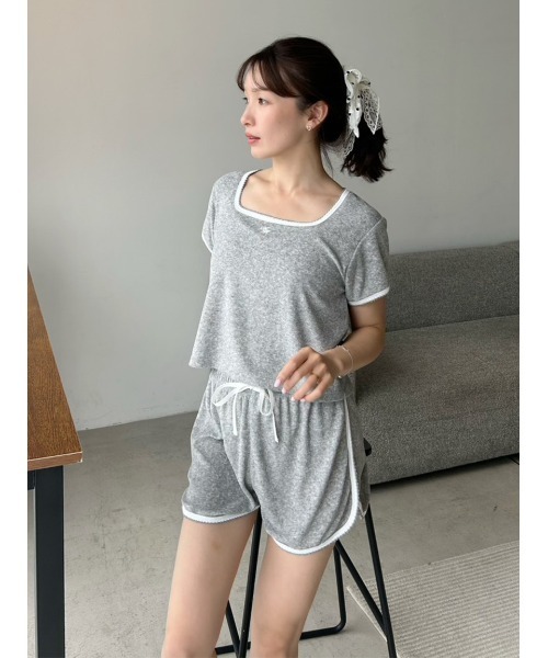 SNIDEL HOME（スナイデルホーム）の「【WEB限定】【セット商品】【SorbetLight】【接触冷感】パイルセットアップ（ルームウェア/パジャマ・レディース・ネイビー/グレー/サックスブルー/ライトピンク/アイボリー・F）」の8枚目の写真