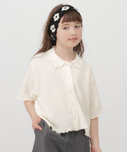 GLOBAL WORK(グローバルワーク)の「ポコポコシャツ半袖/680420(シャツ/ブラウス・キッズ・ホワイト/ミント・140cm/150cm/160cm/130cm)」の19枚目の写真