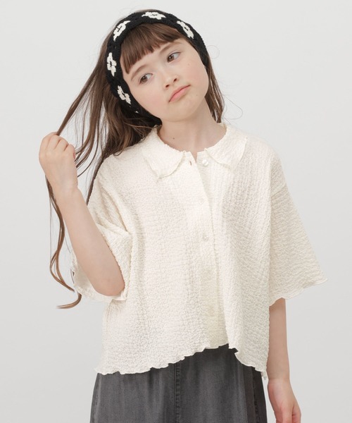 GLOBAL WORK(グローバルワーク)の「ポコポコシャツ半袖/680420(シャツ/ブラウス・キッズ・ホワイト/ミント・140cm/150cm/160cm/130cm)」の20枚目の写真