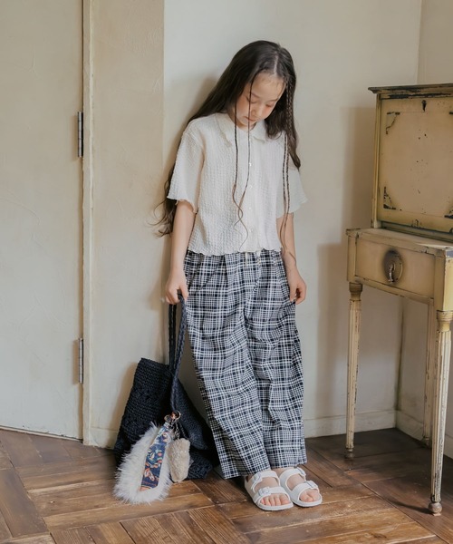 GLOBAL WORK(グローバルワーク)の「ポコポコシャツ半袖/680420(シャツ/ブラウス・キッズ・ホワイト/ミント・140cm/150cm/160cm/130cm)」の5枚目の写真