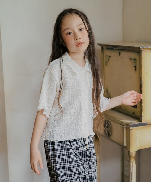 GLOBAL WORK(グローバルワーク)の「ポコポコシャツ半袖/680420(シャツ/ブラウス・キッズ・ホワイト/ミント・140cm/150cm/160cm/130cm)」の12枚目の写真