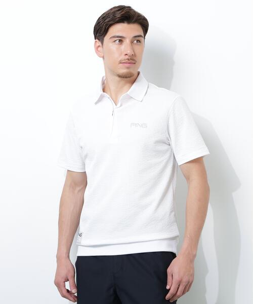 PING(ピン)の「【PING APPAREL】PEサッカー半袖ポロシャツ <GOLD> (MENS)(ポロシャツ・メンズ・ブラック/ホワイト/イエロー・M/S/L/LL/LL1)」の1枚目の写真