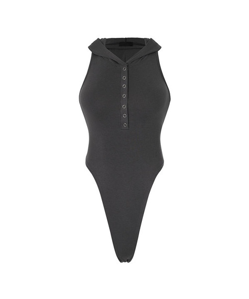 A.R.U(エイアールユー)の「SNAP HOOD BODYSUIT(Tシャツ/カットソー・レディース・アイボリー/ピンク/チャコールグレー/ブラック・SMALL/MEDIUM)」の3枚目の写真