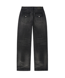 BACK POCKET DENIM JEANS (WASHED BLACK)