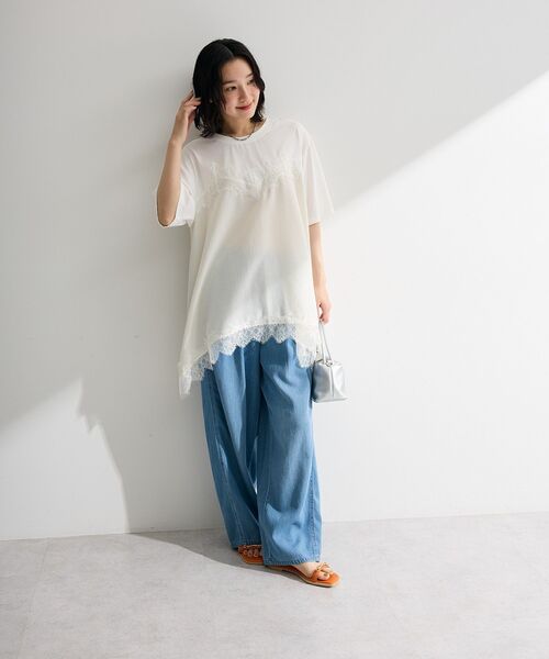 Green Parks(グリーンパークス)の「レースキャミドッキングプルオーバー(Tシャツ/カットソー・レディース・ブラック/グレー/オフホワイト・FREE)」の22枚目の写真