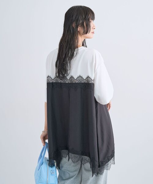 Green Parks(グリーンパークス)の「レースキャミドッキングプルオーバー(Tシャツ/カットソー・レディース・ブラック/グレー/オフホワイト・FREE)」の12枚目の写真