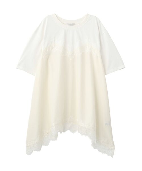 Green Parks(グリーンパークス)の「レースキャミドッキングプルオーバー(Tシャツ/カットソー・レディース・ブラック/グレー/オフホワイト・FREE)」の6枚目の写真