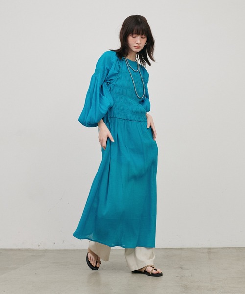 LARUTA（ラルータ）の「【LARUTA】シャーリングリボンキャミワンピース（ワンピース・レディース・ブラック/ターコイズブルー/アイボリー・FREE）」の20枚目の写真