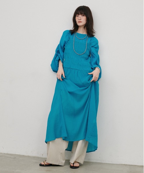LARUTA（ラルータ）の「【LARUTA】シャーリングリボンキャミワンピース（ワンピース・レディース・ブラック/ターコイズブルー/アイボリー・FREE）」の21枚目の写真